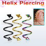 sphetcn spirals twisters anodized surgical steel 316l helix