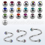 spjb25xs surgical steel spirals and twisters eyebrow helix tragus piercing