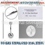 sset04 professional piercing kit steel belly bananas needles