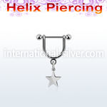 steel helix stirrup w a dangling plain steel star
