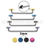 sudite5 straight barbells anodized surgical steel 316l surface piercings