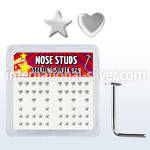 sxvhs l shape nose studs silver 925 nose