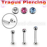 tlbjbin3 316l steel internal threaded tragus labret w jewel ball