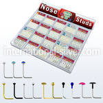 trans3 l shape nose studs silver 925 nose