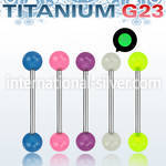 ubbgl straight barbells titanium g23 with acrylic parts tongue