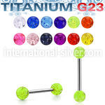 ubbgt straight barbells titanium g23 with acrylic parts tongue