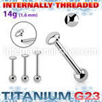 ubbinag5 titanium barbell 14g flat dome ball internal