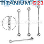 ubbindz titanium industrial barbell 14g two balls cz on