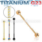 ubbindzt pvd plating titanium industrial barbell 14g cz