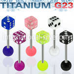 ubbvdi straight barbells titanium g23 with acrylic parts tongue