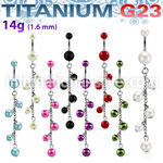 ubndpr7 belly rings titanium g23 with acrylic parts belly button