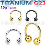 ucbeb4 titanium horseshoe 16g two 4mm balls