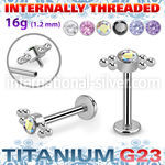 ulbin21 titanium labret six balls cluster press cz internal