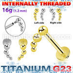 ulbin51 titanium labret stud four balls curve top internal