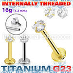 ulbin55 titanium labret stud 16g heart cz prong set internal