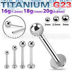 ulbnob astm f 136 titanium threadless push in labret ball