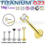 ulbpibpz16 titanium labret 16g stud threadless push in top