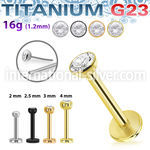 ulbpibz16 titanium labret stud 16g threadless push in top