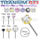 upinpz6 titanium threadless push in top prong set cz