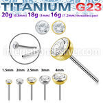 upinz titanium threadless push in top press fit cz