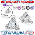 ushz2in titanium top part post round cz