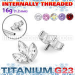 ushz30in titanium leaf top three marquise cz