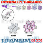 ushz5in titanium top part post seven round color cz