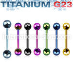 utbbg straight barbells anodized titanium g23 implant grade tongue