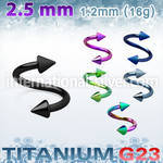 utspen25 spirals twisters anodized titanium g23 implant grade eyebrow