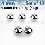 xbal4 loose body jewelry parts surgical steel 316l belly button