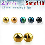xbt4s loose body jewelry parts anodized surgical steel 316l belly button