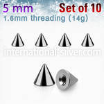 xcon5 loose body jewelry parts surgical steel 316l belly button