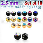 xjbt25s loose body jewelry parts anodized surgical steel 316l 