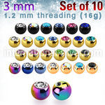 xjbt3s loose body jewelry parts anodized surgical steel 316l belly button
