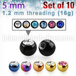 xjbt5s loose body jewelry parts anodized surgical steel 316l 