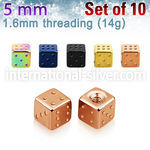 xsdit5 loose body jewelry parts anodized surgical steel 316l 