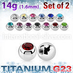 xujb5 loose body jewelry parts titanium g23 implant grade belly button