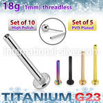xulbnos18g titanium threadless labret stud bar 18g 10pcs