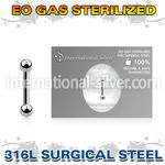 zbbeb25 surgical steel barbell eo gas sterilized
