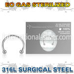 zcbeb2 surgical steel horseshoe eo gas 2mm balls
