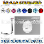 znscb surgical steel screw sterilized round color gem